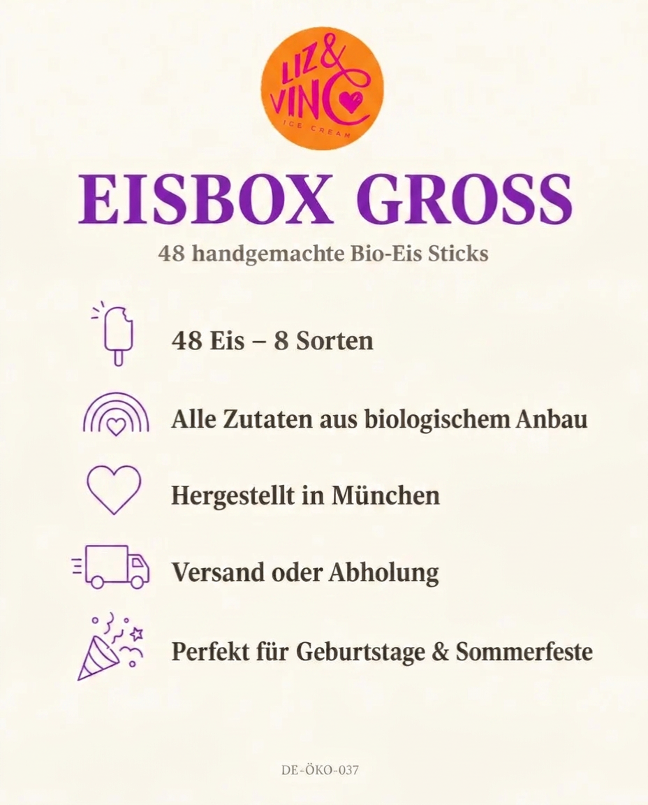 Liz&Vinc Eisbox Groß •48 Eis-Sticks•