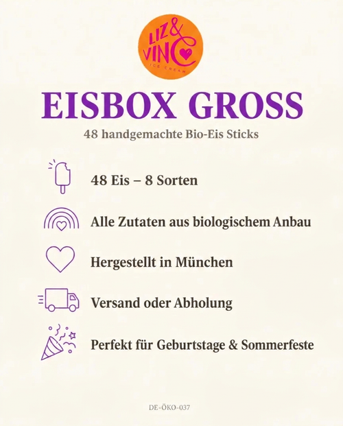 Liz&Vinc Eisbox Groß •48 Eis-Sticks•